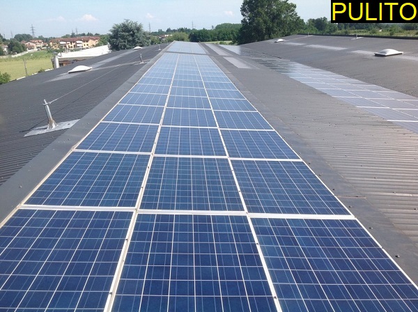 Fotovoltaico manutenzione, pulizia. Turbigo, Milano.